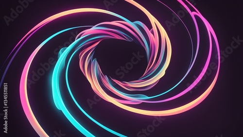 Obraz na płótnie Vibrant, swirling neon lights create a hypnotic vortex color energy. w salonie