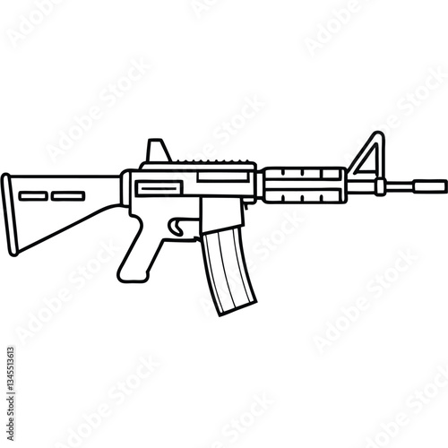 M4 Carbine gun , police weapon vector design, military vector design illustration.