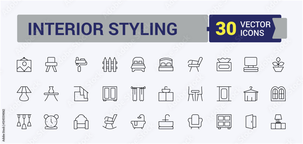 Interior Design simple icon. Contain linear sign architect, decoration, interior, project, renovation, construction and more. Modern icons collection. Interior icon pack. Vector illustration. Interior Design simple icon. Contain linear sign architect, decoration, interior, project, renovation, construction and more. Modern icons collection. Interior icon pack. Vector illustration.