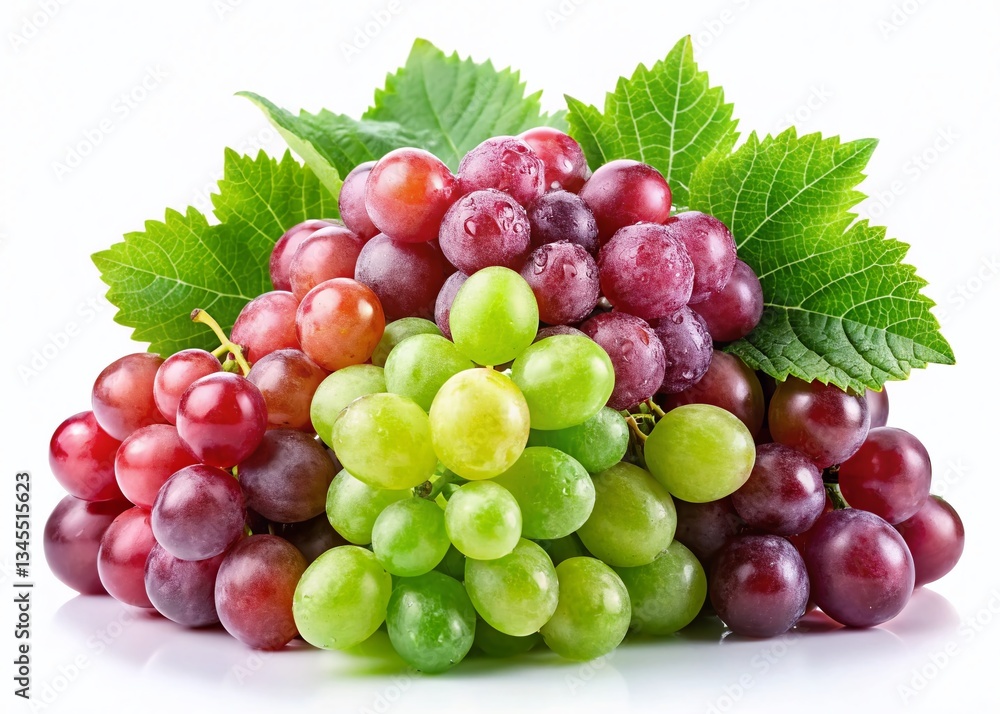 Fototapeta premium Fresh Green and Red Grapes Clipart – High-Resolution Stock Photo for Food Blogs and Websites
