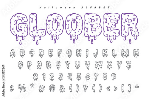 Halloween Alphabet Set Design Vector Halloween Font Vector Halloween Letter
