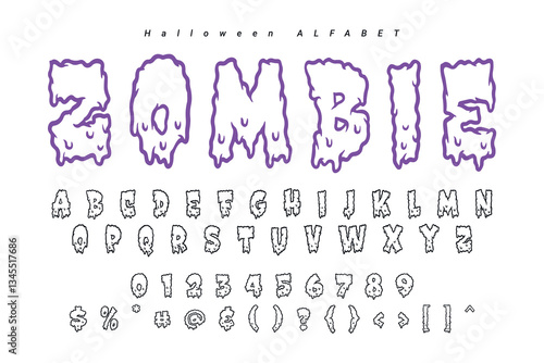Halloween Alphabet Set Design Vector Halloween Font Vector Halloween Letter