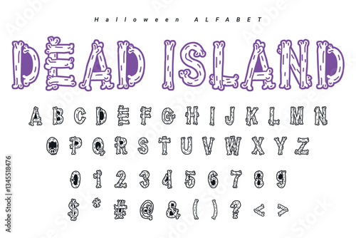 Halloween Alphabet Set Design Vector Halloween Font Vector Halloween Letter