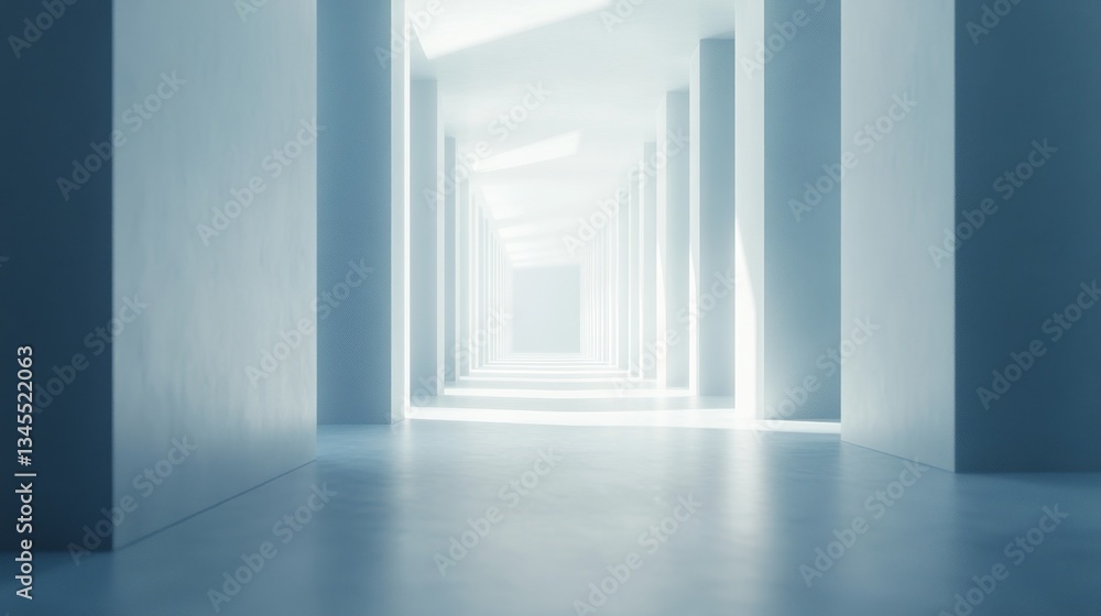 Fototapeta premium Hospital corridor showcasing modern healthcare design and serene atmosphere