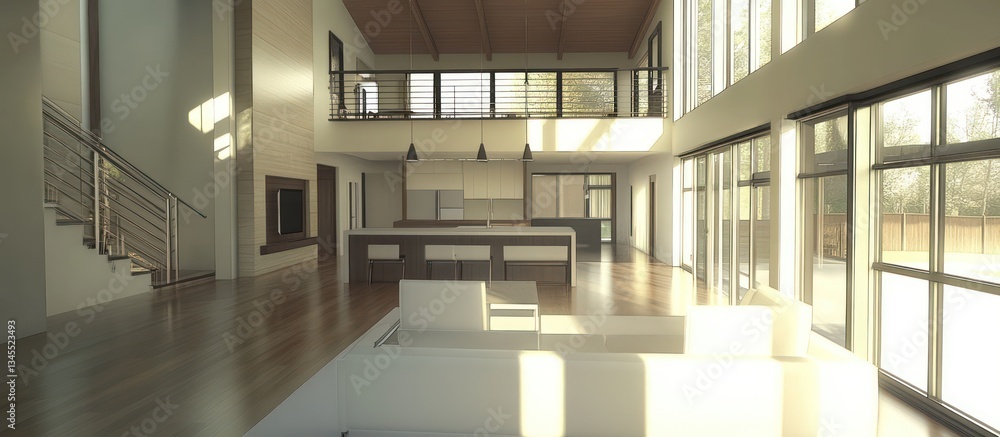 Fototapeta premium Empty modern corridor in a hotel or office building