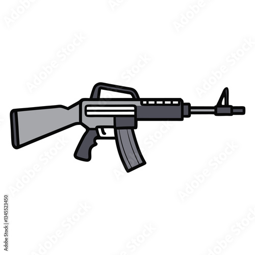 M16 gun , police weapon vector design, military vector design illustration.