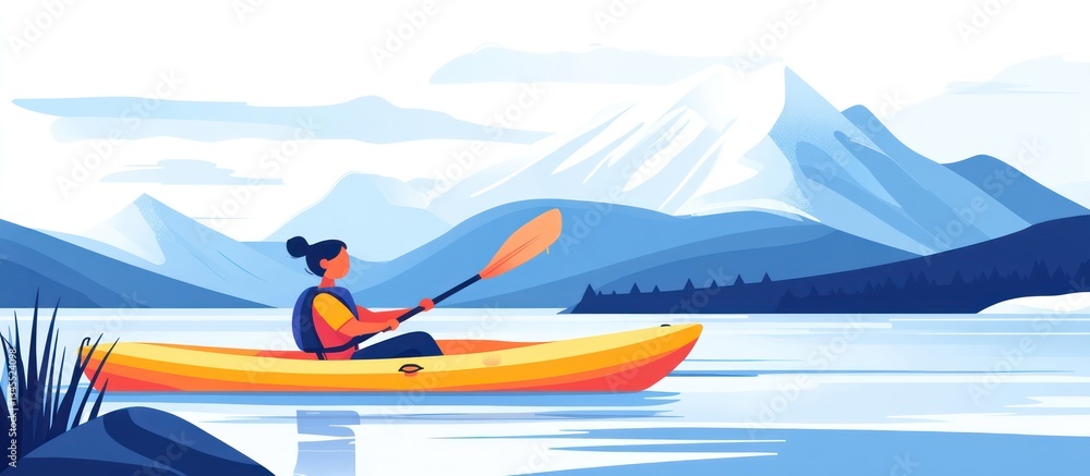 Cartoon illustration of people surfing on ocean waves during summer vacation Cartoon illustration of people surfing on ocean waves during summer vacation