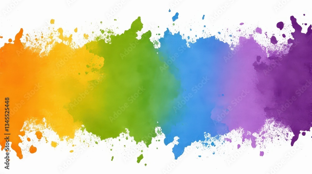 Obraz premium Rainbow Watercolor Splatter Background
