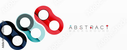 Abstract composition with intertwined circular and tubular forms creating fluid structure with gradients, depth, and sharp contrasts