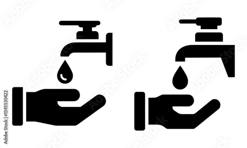 Wash Hands Icon - Hygiene & Cleanliness Vector Illustration