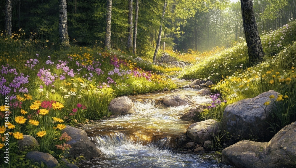 Obraz premium Sunny Forest Brook