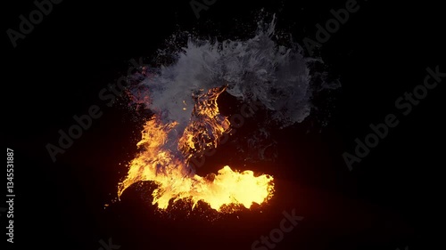 fire on black background