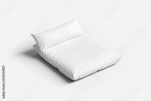 Blank white pillow and floor cushion