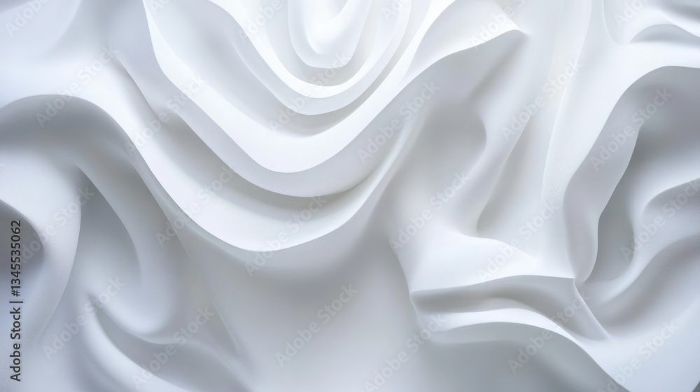 Obraz premium Abstract white fabric folds, smooth texture, close-up view. Possible use Stock photo for design inspiration
