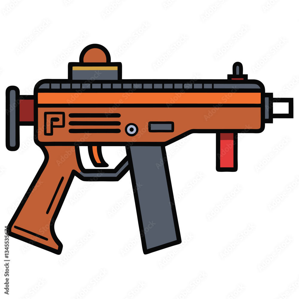 PTR 91 gun , police weapon vector design, military vector design illustration. PTR 91 gun , police weapon vector design, military vector design illustration.