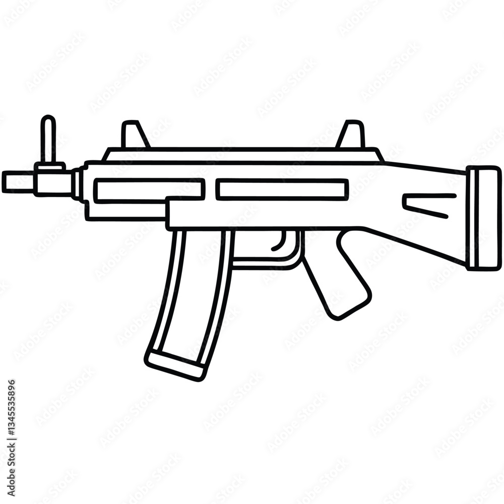 PTR 91 gun , police weapon vector design, military vector design illustration. PTR 91 gun , police weapon vector design, military vector design illustration.