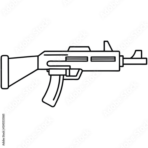 PTR 91 gun , police weapon vector design, military vector design illustration.