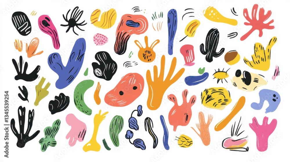 Fototapeta premium Colorful Abstract Illustrations for Children’s Art and Design Projects