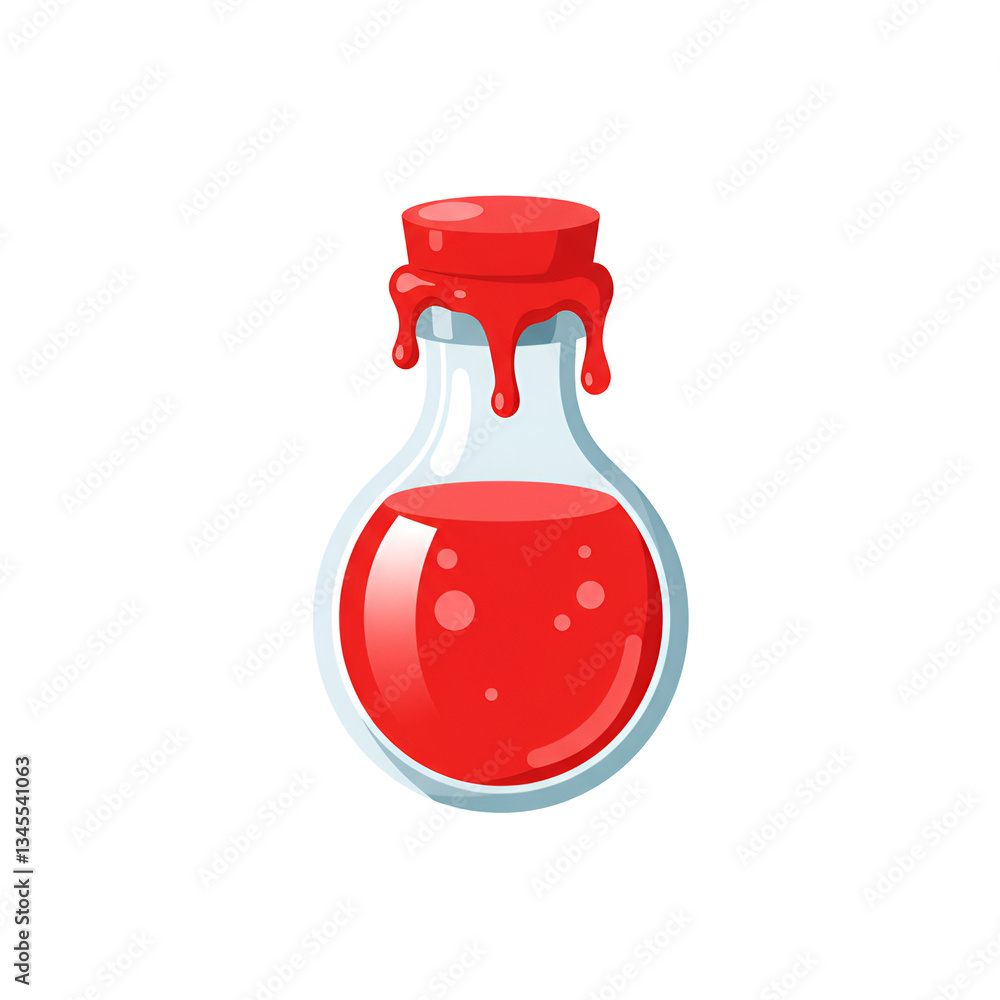 Potion Health Red – Glass Vial with Vibrant Red Liquid and Wax Seal Potion Health Red – Glass Vial with Vibrant Red Liquid and Wax Seal