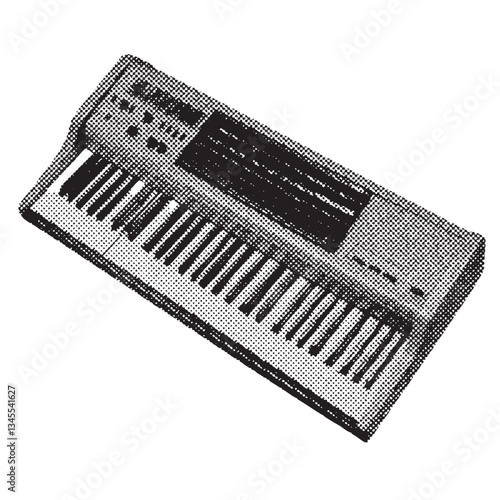 keyboard instrument halftone grunge vector design element