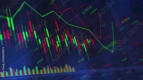 financial chart on technology abstract background represent stock market analysis