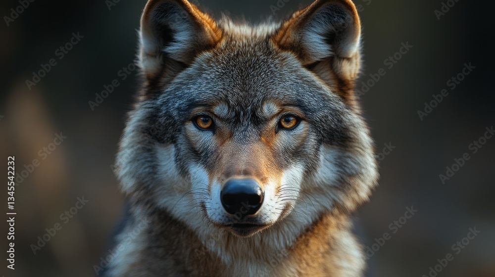 grey wolf with a focused expression in its eyes grey wolf with a focused expression in its eyes