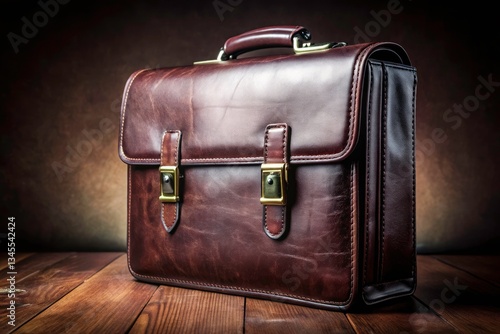 Wallpaper Mural Vintage Leather Briefcase, Brown Leather Portfolio, Professional Attache Case, Retro Business Bag, Luxury Handbag, Classic Travel Bag Torontodigital.ca