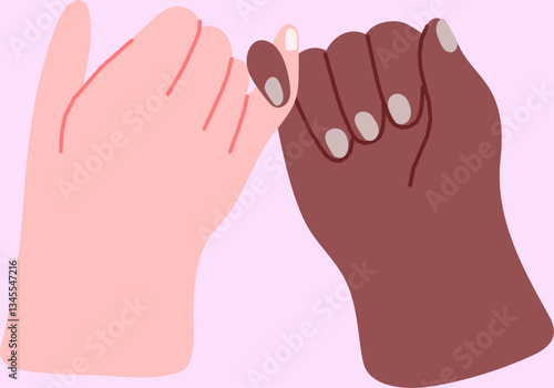 Two Promise Hands. Vector Illustration.
