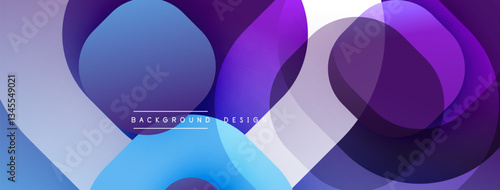 Circular abstract design with overlapping translucent circles and round shapes, blending gradients and smooth curves, creating depth, contrast, and a dynamic visual effect