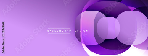 Circular abstract design with overlapping translucent circles and round shapes, blending gradients and smooth curves, creating depth, contrast, and a dynamic visual effect
