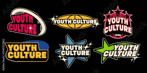 Y2K streetwear youth culture style concept vector graphic tee design templates ideas