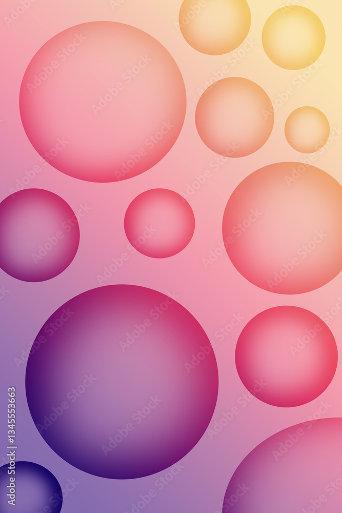 Illustration of Gradient Purple Pink 3D Various Sized Spheres for Abstract Background Illustration of Gradient Purple Pink 3D Various Sized Spheres for Abstract Background