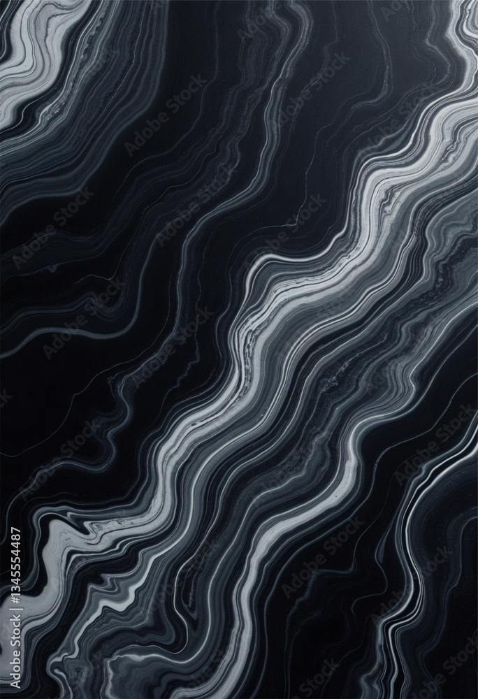 Fototapeta premium Monochrome Fluid Marble Pattern