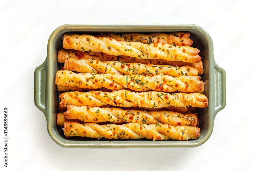 Eco-Friendly Rectangular Container with Twisted Bread Sticks Eco-Friendly Rectangular Container with Twisted Bread Sticks