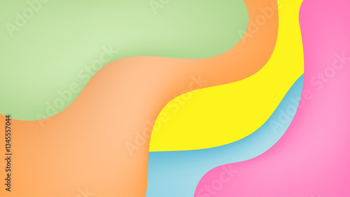 colorful vibrant abstract wave patterns create a playful background in warm and cool tones vector illustration, perfect for wallpaper, presentation design, or digital business content