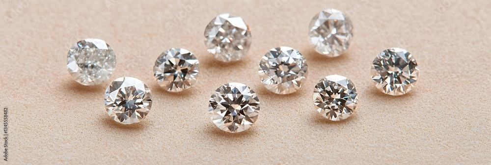A collection of dazzling diamond cuts and facets showcasing their exceptional brilliance and clarity against a subtly textured background A collection of dazzling diamond cuts and facets showcasing their exceptional brilliance and clarity against a subtly textured background