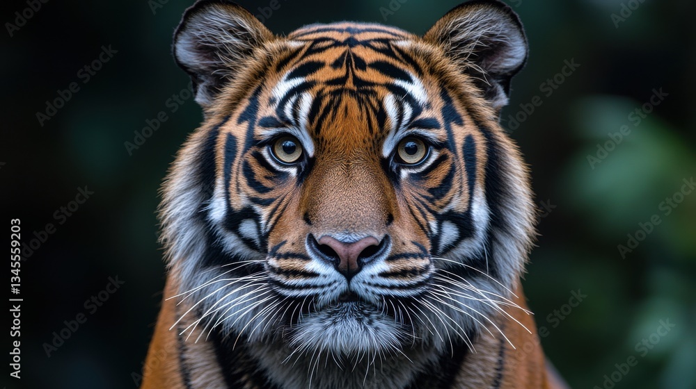 Fototapeta premium magnificent sumatran tiger with a focused gaze