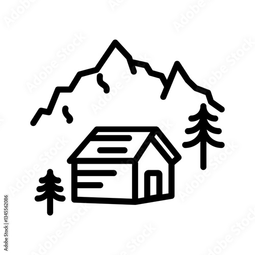 Vector multi color icon for Mountain cabin