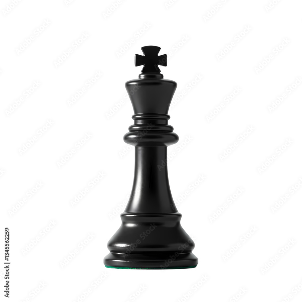 Black Chess King Piece on Transparent background Black Chess King Piece on Transparent background