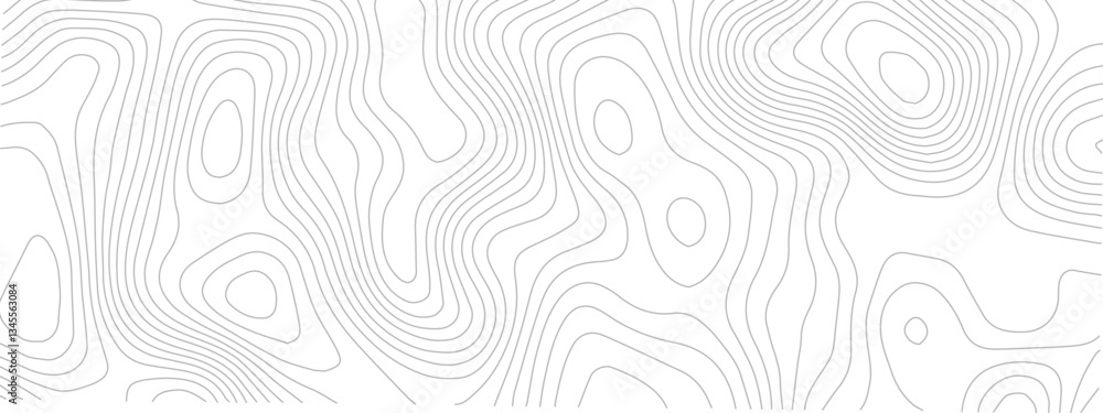 Abstract modern white and black topographic contour map wavy line, digital print terrain lines texture vector white background. Abstract modern white and black topographic contour map wavy line, digital print terrain lines texture vector white background.