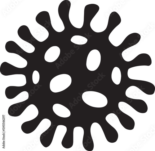 Simple vector silhouette of a bacteria illustration design