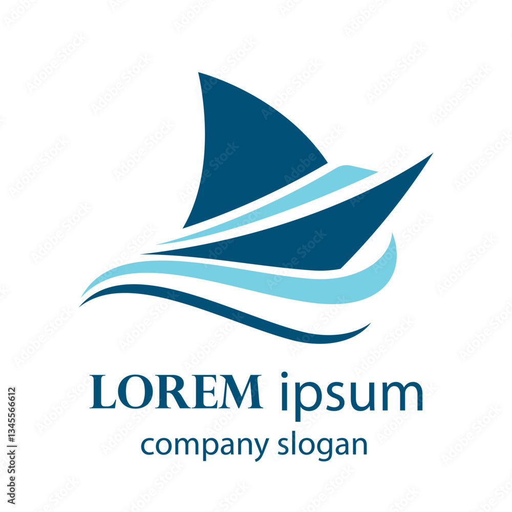 logo design of a boat sailing in the blue ocean logo design of a boat sailing in the blue ocean
