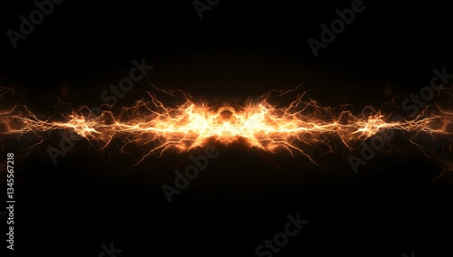 fire explosion background, Golden Energy Surge on Black Background