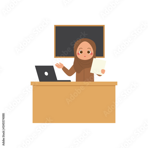 Muslim Teacher 1 Presenting in Classroom