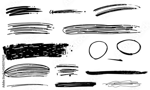 Wallpaper Mural Hand drawn doodle sketches featuring various brush strokes and lines, showcasing artistic textures and styles. These elements can enhance creative projects and designs Torontodigital.ca