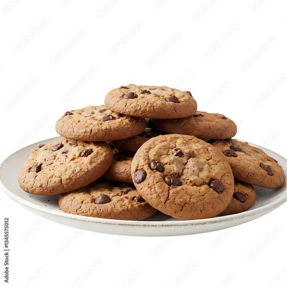 Chocolate Chip Cookies Recipe on Transparent background Chocolate Chip Cookies Recipe on Transparent background