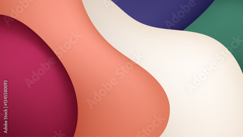 colorful abstract shapes create a vibrant modern design with smooth curves and flowing lines vector illustration