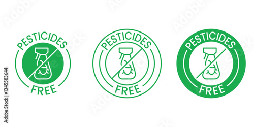 pesticides free emblem label vector icon design