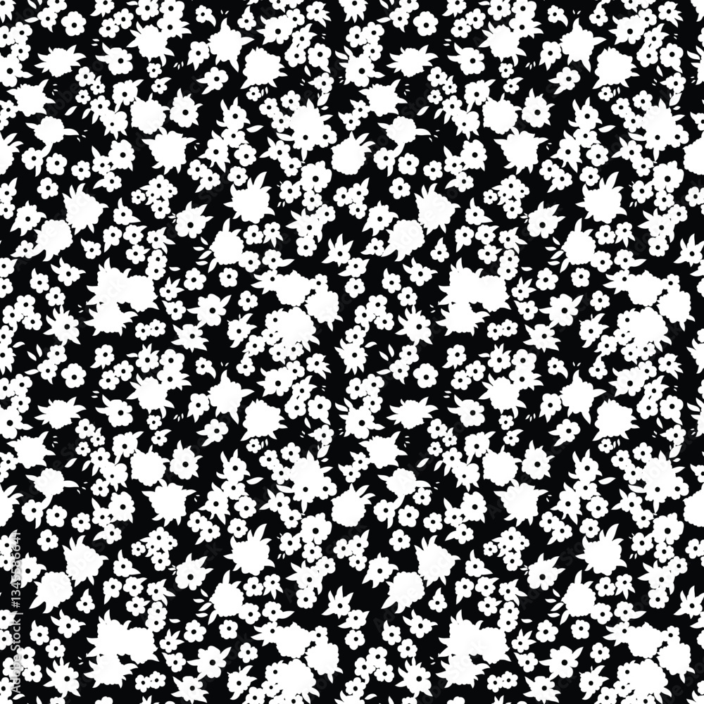 seamless small flower pattern on black background seamless small flower pattern on black background