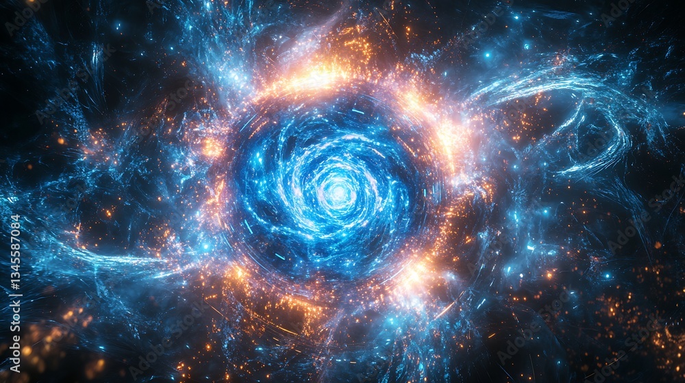 A futuristic depiction of a quantum core, glowing intensely with blue and cyan light, surrounded by intricate electronic circuits radiating energy, A futuristic depiction of a quantum core, glowing intensely with blue and cyan light, surrounded by intricate electronic circuits radiating energy,